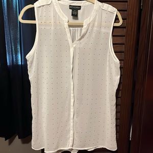 White sleeveless summer shirt